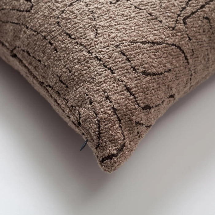 Throw Pillow Covers, Pack of 1 Woven Jacquard Cushion Covers for Sofas, Couches, Bed, Boho Home Decor, Cozy Soft and Comfortable Pillow Cases, Amorf, Brown 20x20 Inch