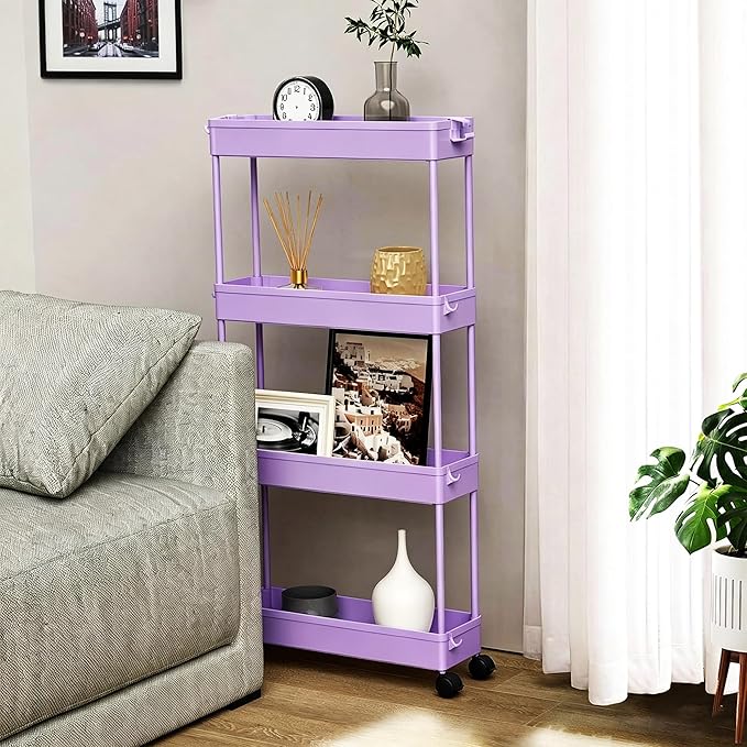 SPACELEAD Slim Storage Cart 3 Tier, Bathroom Organizer Rolling Utility - Image 6