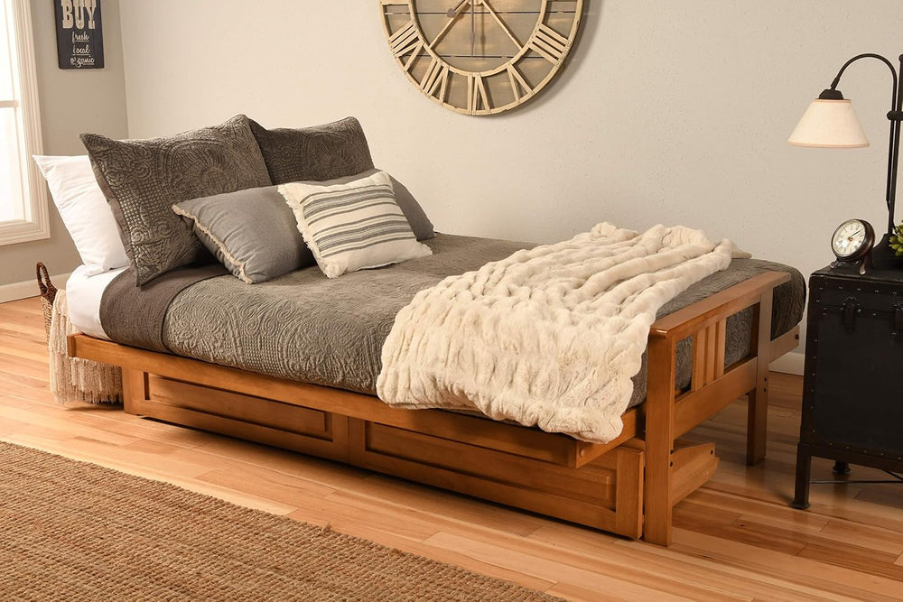 Kodiak Furniture Monterey Futon Set with Storage Drawers, with Butternut Base...