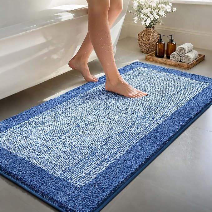 60x24 Long Bathroom Rugs Washable Non Slip, Soft Absorbent Quick Dry Mats by Unknown