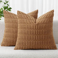 MIULEE Pack of 2 Corduroy Decorative Throw Pillow Covers 20x20 Inch Soft Boho by MIULEE