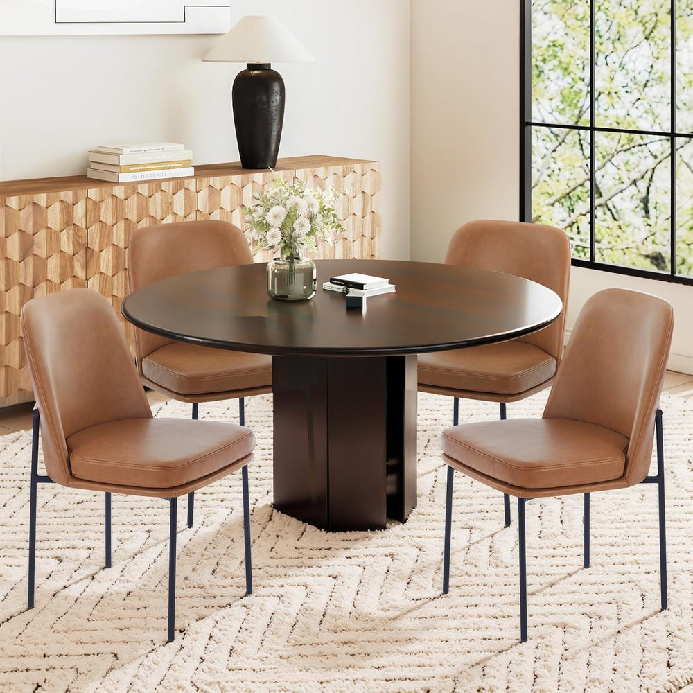 COLAMY Dining Chairs Set of 4, Modern Dining Chair, Leather Upholstered Dinin...