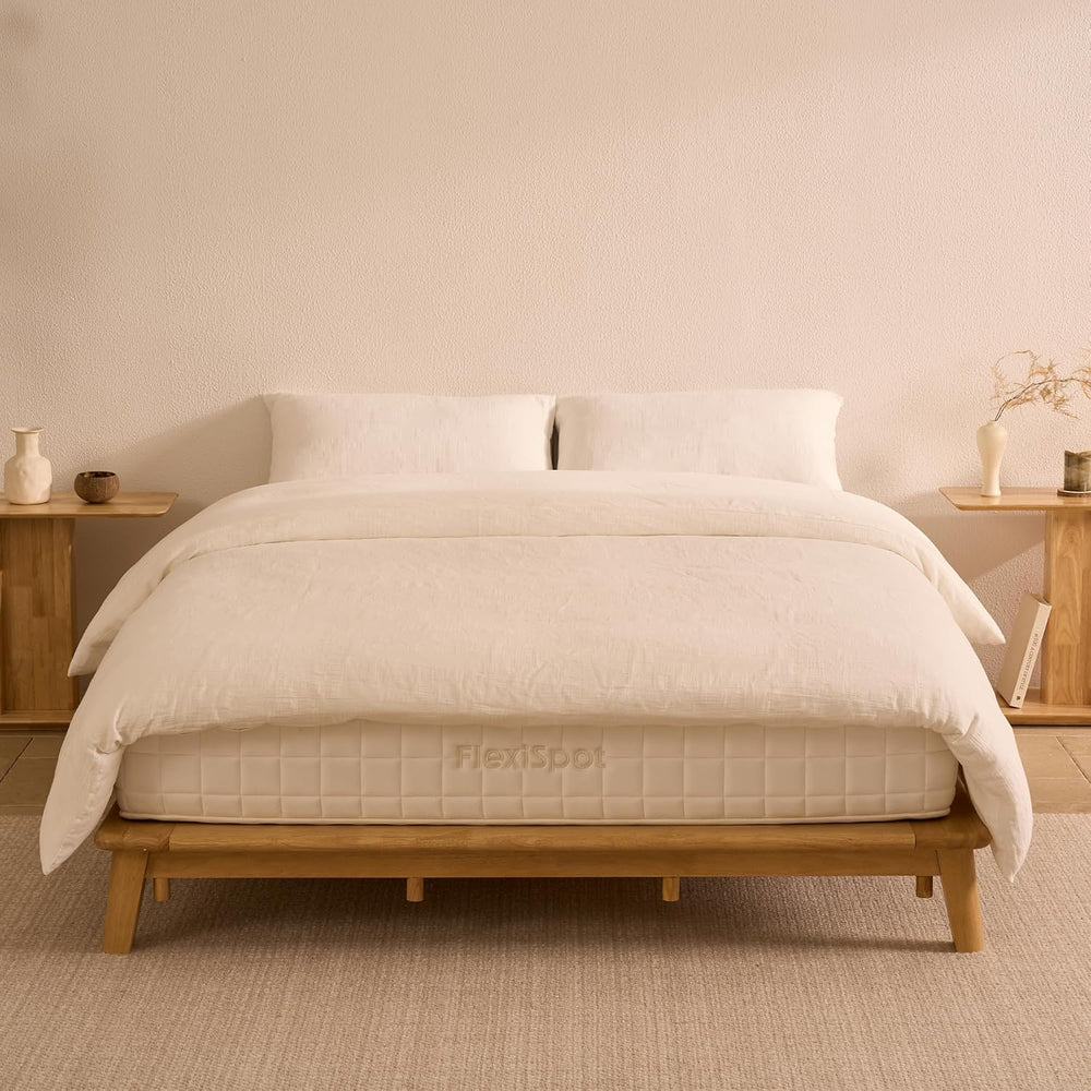 FLEXISPOT Hako G1 Queen Solid Wood Platform Bed with Tool-Free Assembly