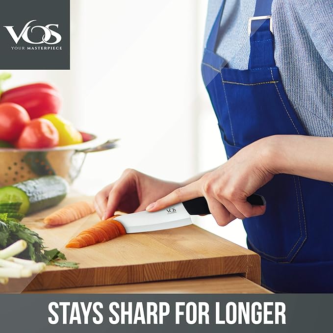 Vos Ceramic Knife Set with Peeler, Ceramic Knives Set
