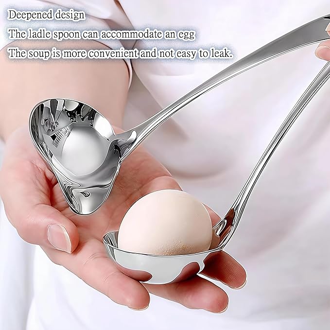 Comicfs Gravy Ladle, 18/10 Stainless Steel Soup Ladle, Small Soup Ladles - Image 5