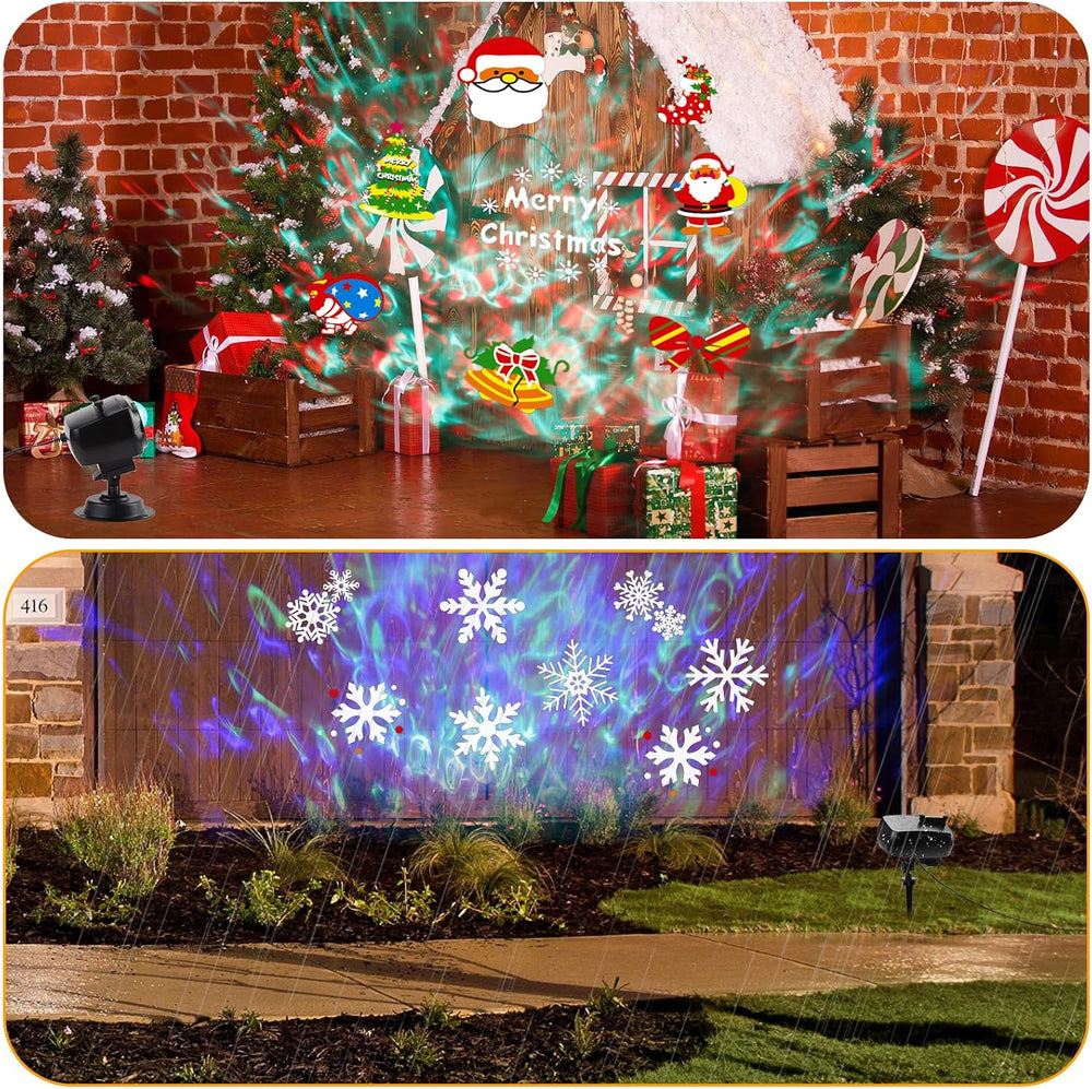 Halloween Christmas Outdoor Projector Lights with 14 HD Replaceable Slides wi...