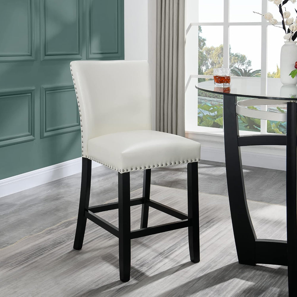 Glass Counter Height Bar Table Stools Set for 4, 42"D Table Set