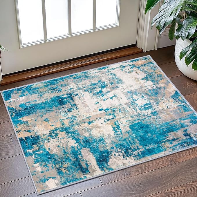 KOZYFLY Small Area Rug 2x3 Rug Entryway Rugs Indoor Non-Slip Modern Abstract - Image 8
