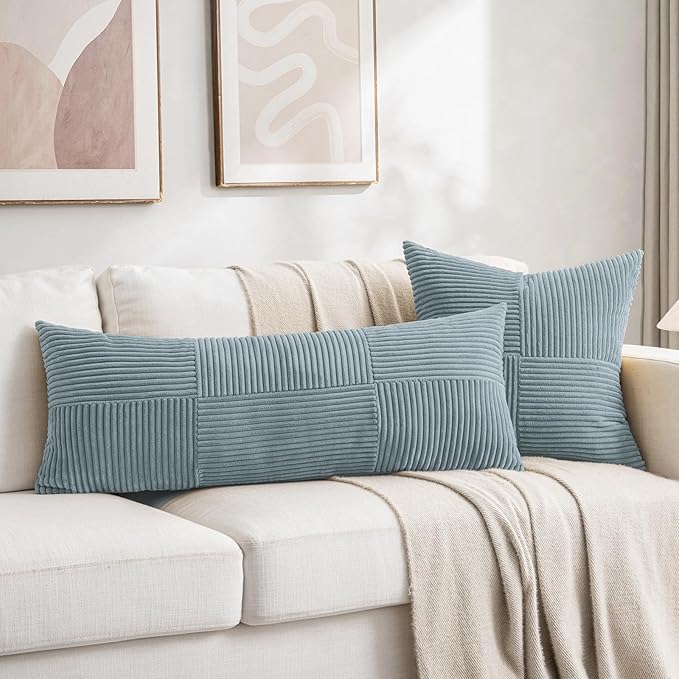 Fancy Homi Set of 2 Light Blue Decorative Throw Pillow Covers 16x16 Inch - Image 5