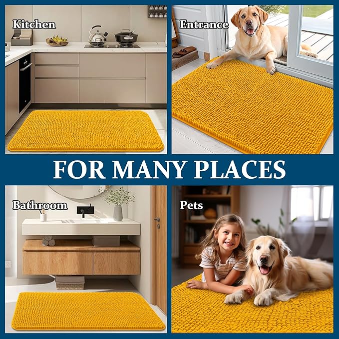 OLANLY Dog Door Mat for Muddy Paws 47x24, Absorbs Moisture and Dirt, Absorbent - Image 8