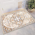 HEBE Washable Area Rug 2'x3' Non Slip Soft Distressed Medallion Bedroom & by HEBE