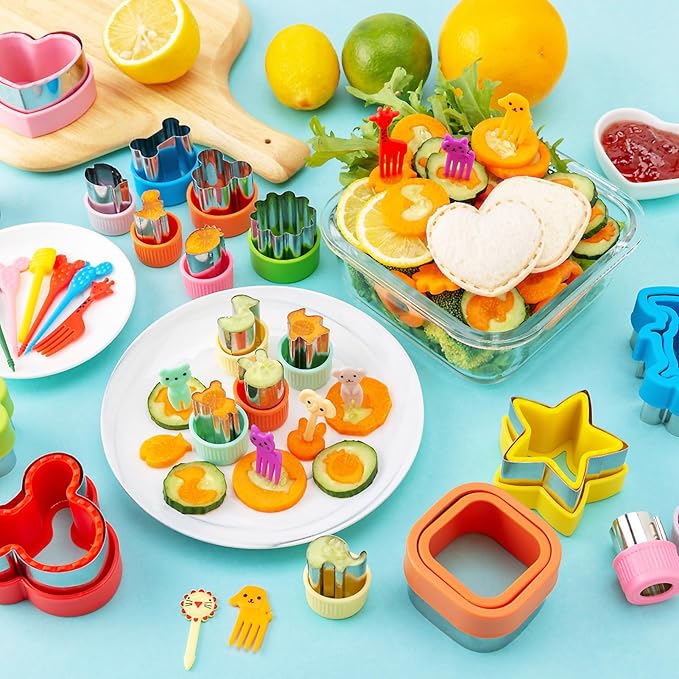 Sandwich Cutter for Kids Lunch 48 Pcs, Nifogo Sandwich Maker, Cookie Cutters - Image 7