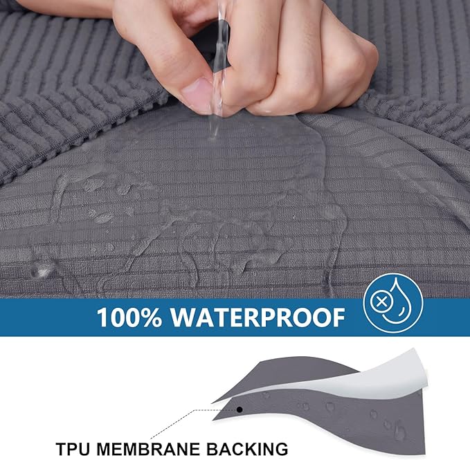 hyha Waterproof Sectional Couch Covers, Non Slip Sofa Couch Cushion Covers L - Image 3