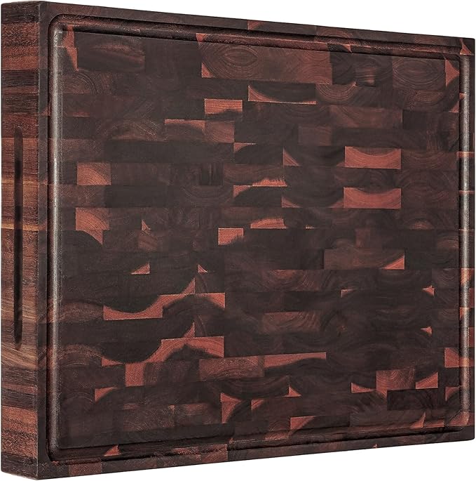 AZRHOM Extra Large Thick Walnut Wood End Grain Cutting Board 20x15x2 In by AzrHom