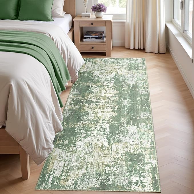 Washable Area Rugs 2'x10' Non-Slip Modern Abstract Soft - Image 4