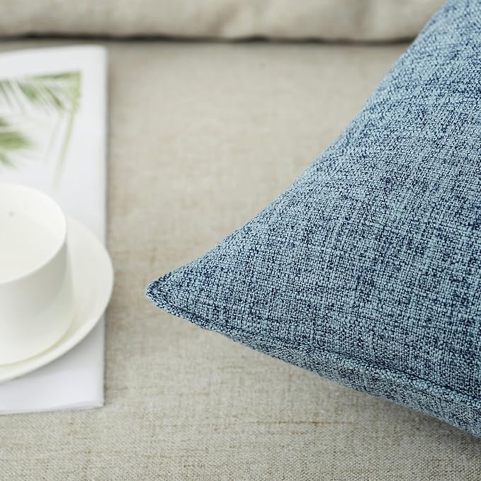 HPUK Linen Throw Pillow Covers Pack of 2, 18x18 Inch Accent Cushion Covers - Image 8