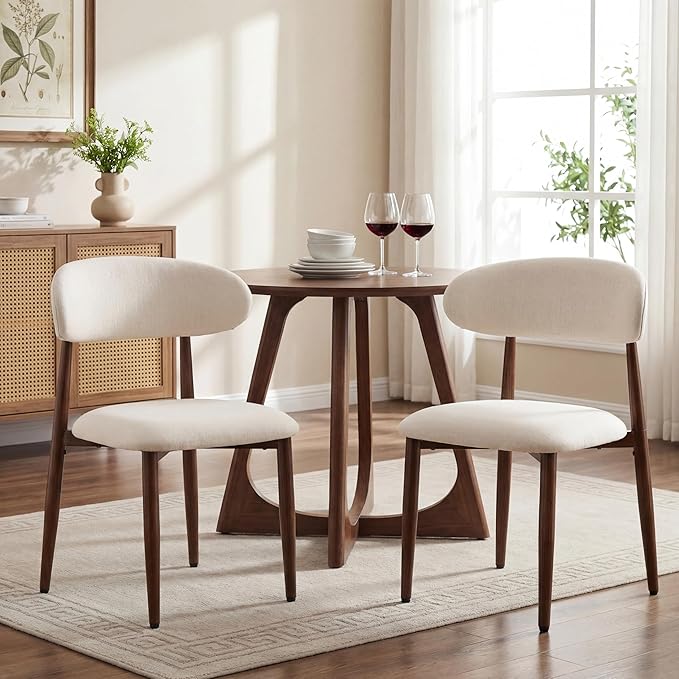 UVV Dining Chairs Set of 4, Metal Kitchen Chairs with Modern Fabric Upholster...