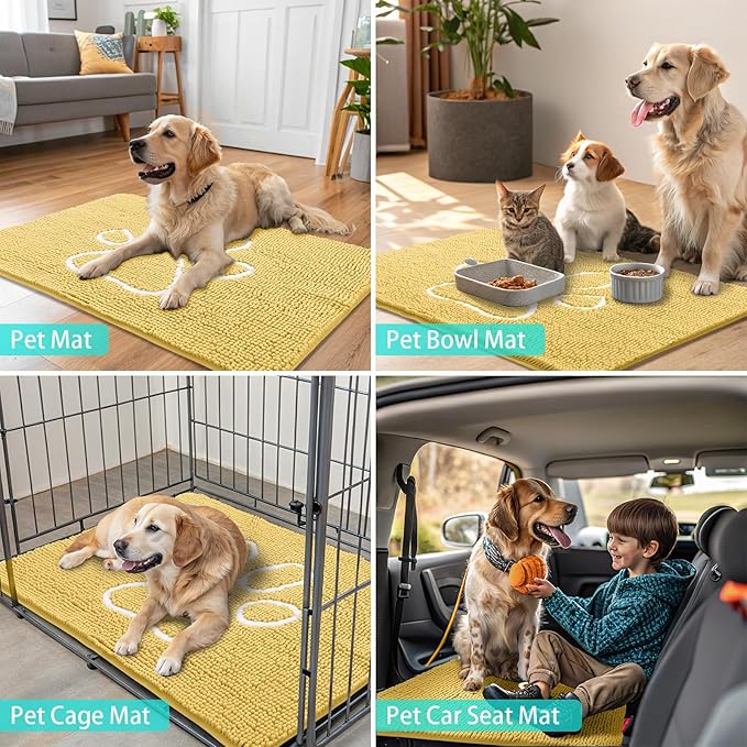 Smiry Dog Door Mat for Muddy Paws, Absorbent Dirt Trapper Non Slip Quick Dry - Image 8