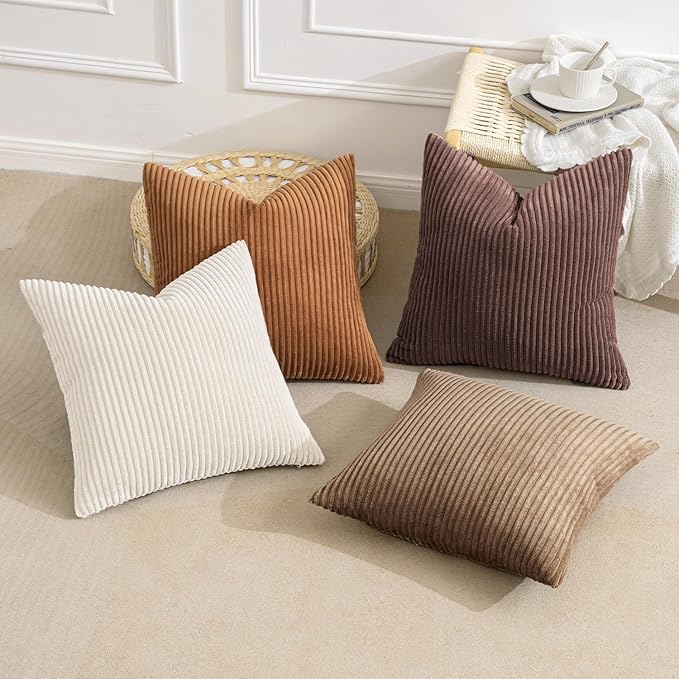 MIULEE Boho Farmhouse Throw Pillow Covers 20x20 Inch Set of 4 Rustic Mordern - Image 4