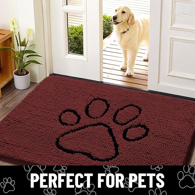 Smiry Dog Door Mat for Muddy Paws, Absorbent Dirt Trapper Non Slip Quick Dry - Image 7