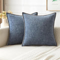 MIULEE Pack of 2 Couch Throw Pillow Covers 16x16 Inch Dark Grey Blue Farmhouse by MIULEE