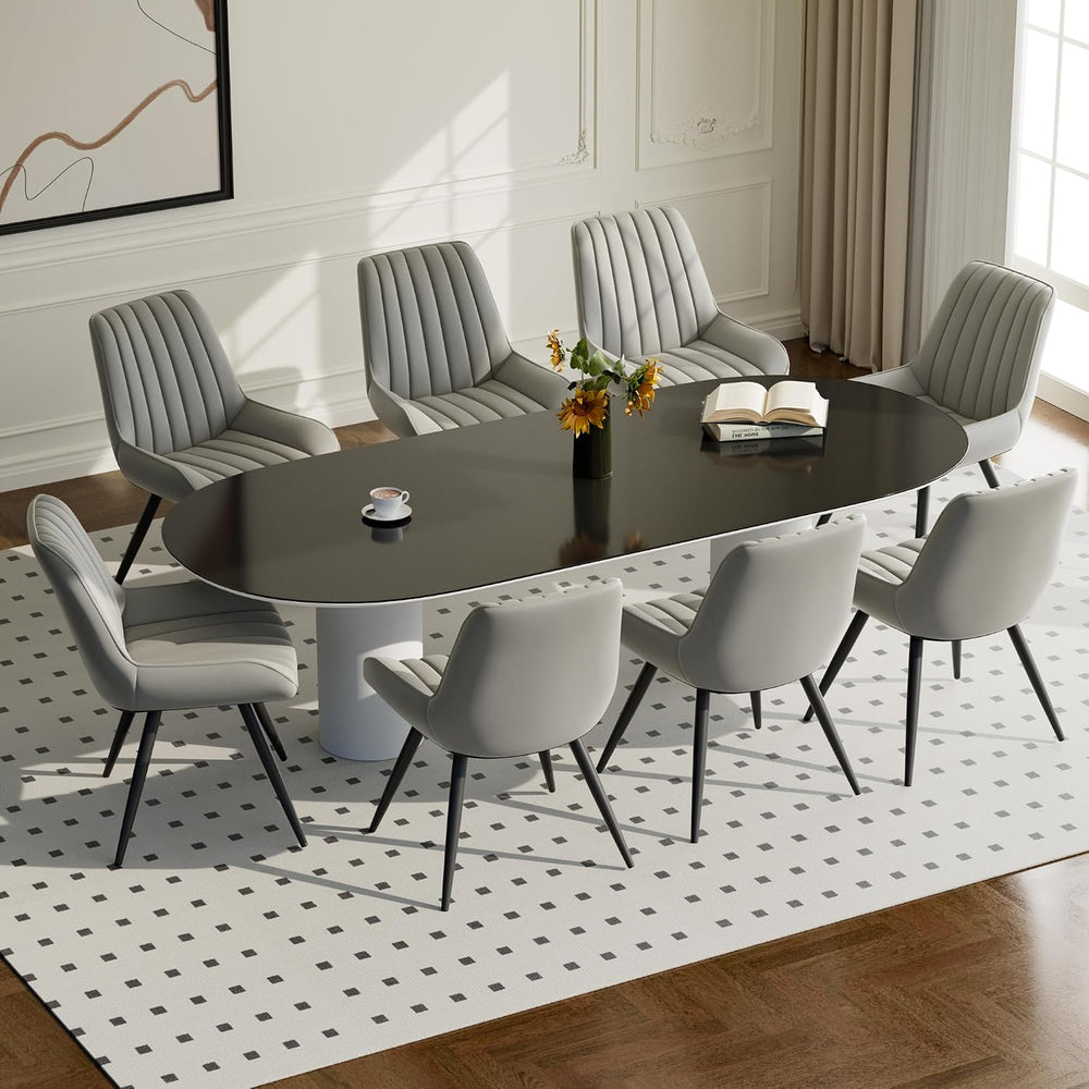 Modern Dining Chairs Set of 8,Upholstered Dining Room Chairs with Thick Cushi...