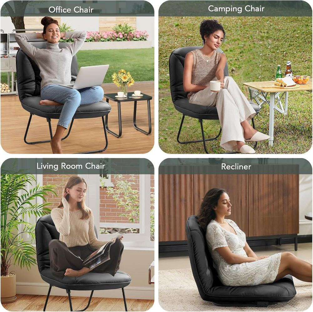 Furniliving 3 in 1 Folding Chair Foldable Floor Chair for Reading, Lounging &...