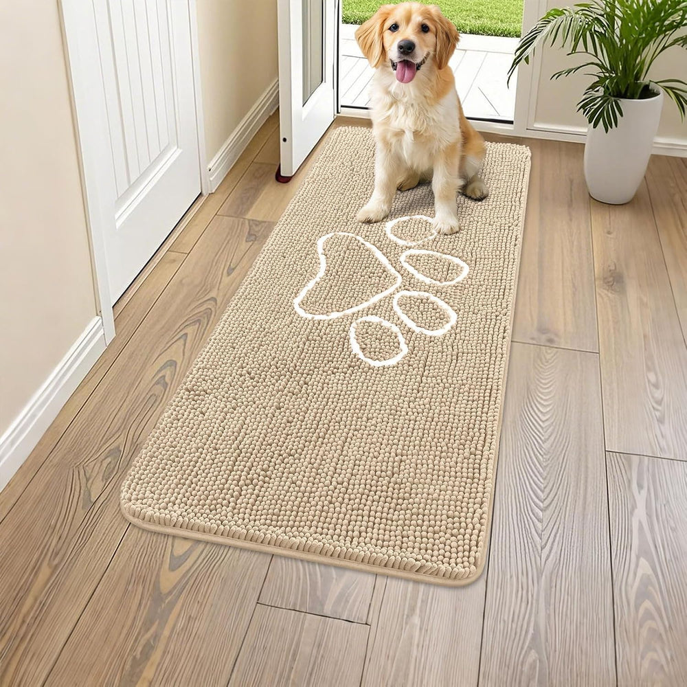Smiry Dog Door Mat for Muddy Paws, Absorbent Dirt Trapper Non Slip Quick Dry