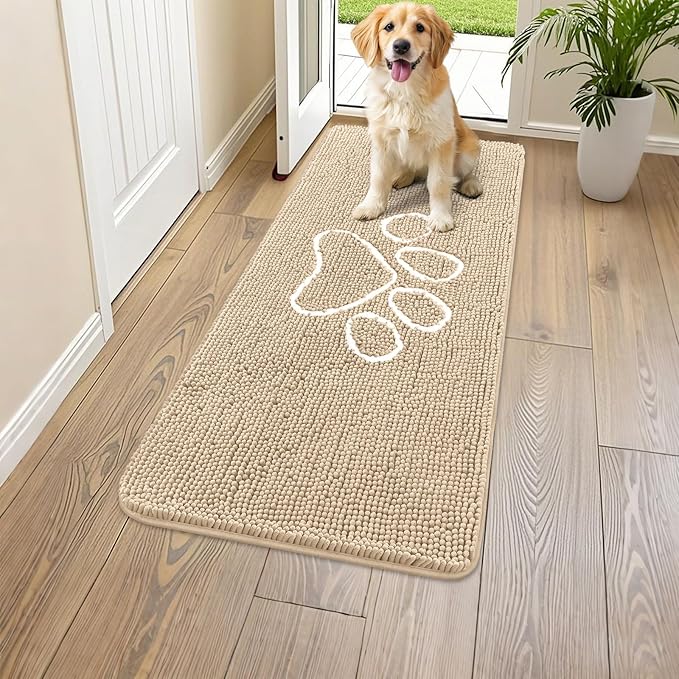 Smiry Dog Door Mat for Muddy Paws, Absorbent Dirt Trapper Non Slip Quick Dry by Smiry