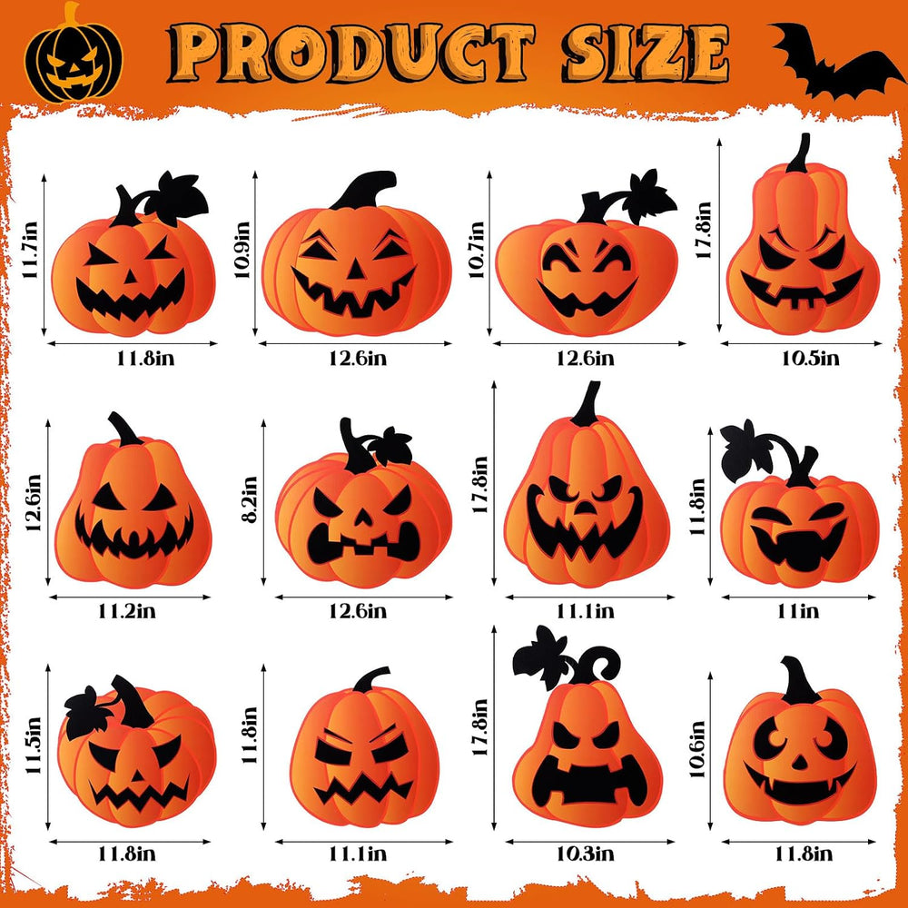 Barydat 12 Pcs Halloween Yard Signs Pumpkin Yard Stakes Decoration Outdoor De...