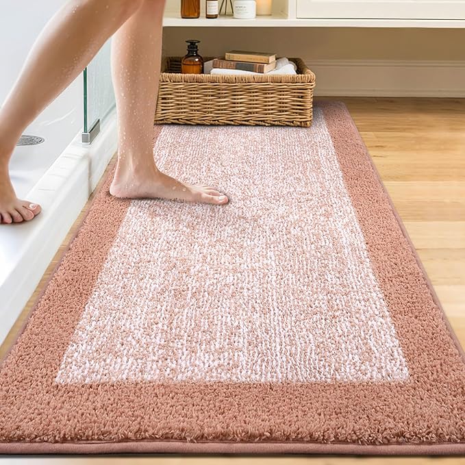 70x24 Long Bathroom Rugs Washable Non Slip, Soft Absorbent Quick Dry Mats - Image 2