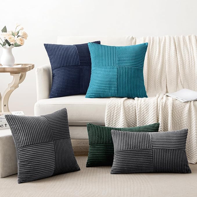 MIULEE Navy Blue Decorative Lumbar Throw Pillow Covers 12x20 Inch - Image 5