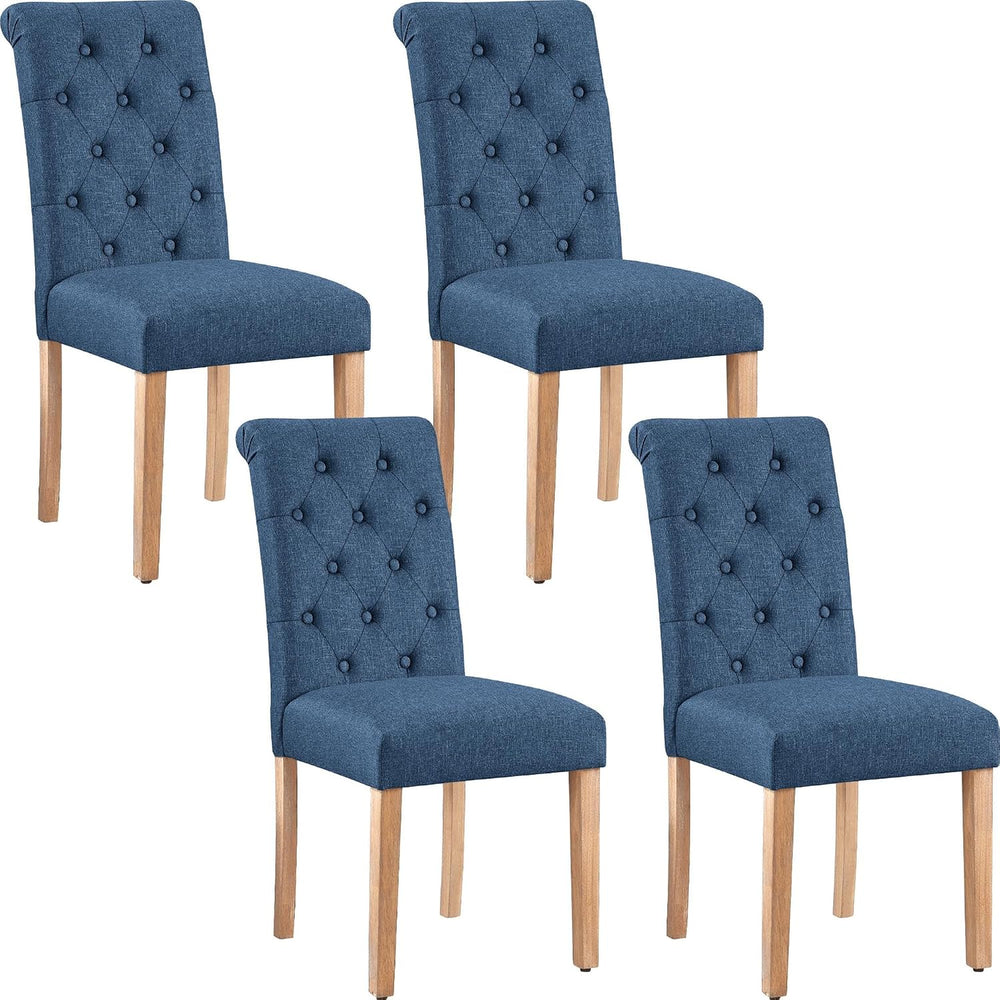 Yaheetech Dining Chairs Set of 4 Fabric Upholstered Dining Room Chairs with B...