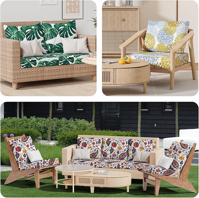 8Pcs Stretch Patio Cushion Covers, Outdoor Couch & Sofa Replacement Slipcovers - Image 8