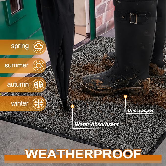 Mibao Front Door Mat, Dirt Trapper Welcome Mat - Image 3