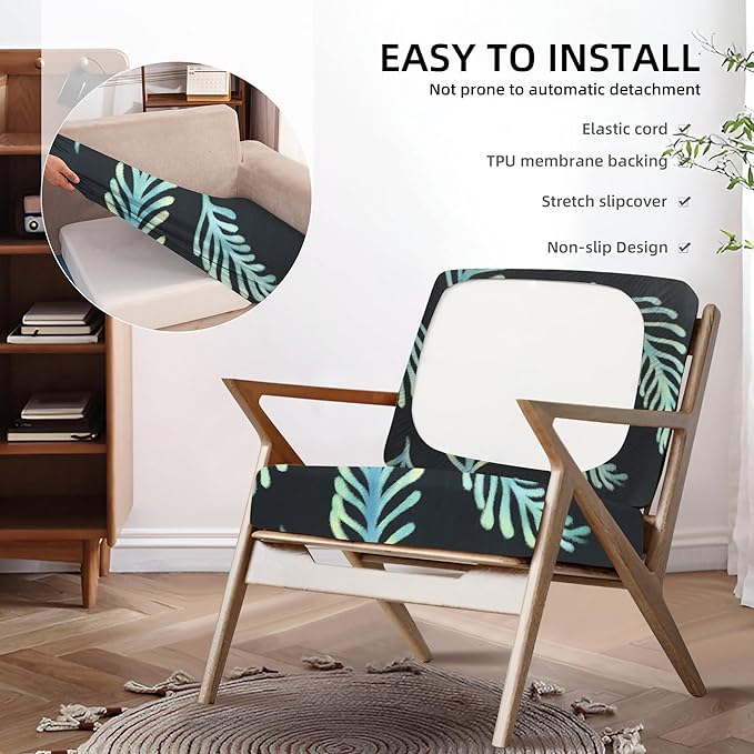 8Pcs Outdoor Cushion Covers, Patio Cushion Covers, Stretch Elastic Slipcovers - Image 5