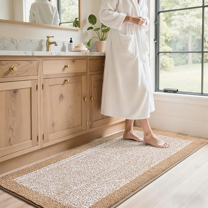 60x24 Long Bathroom Rugs Washable Non Slip, Soft Absorbent Quick Dry Mats - Image 3