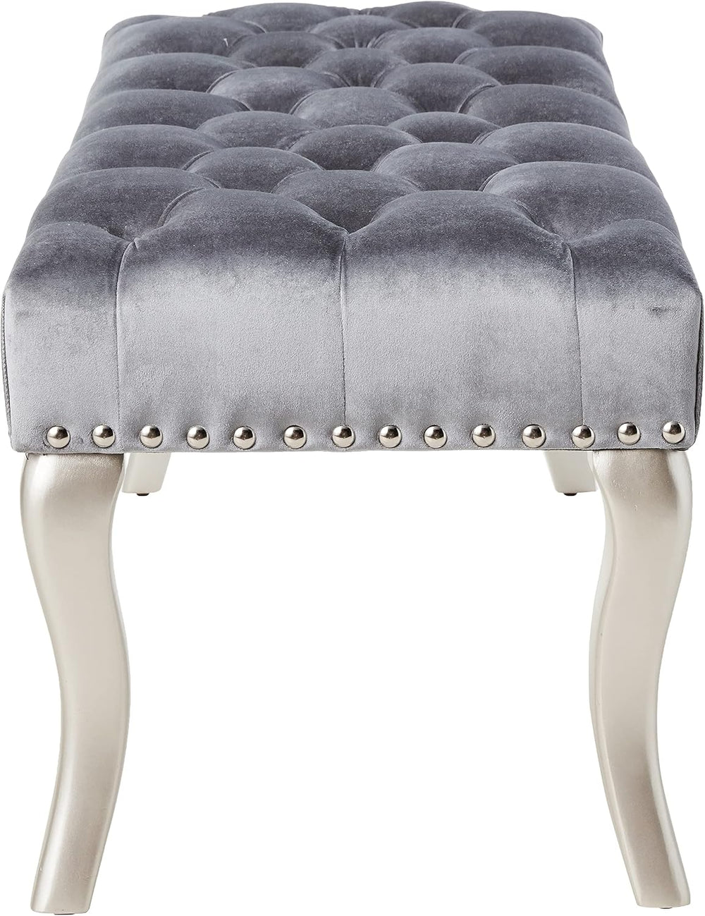 Roundhill Furniture Decor Maxem Tufted Fabric Upholstered Seat with Nailhead ...