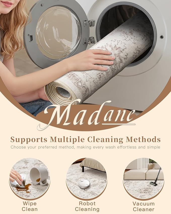 Madane 9x12 Area Rugs for Living Room, Machine Washable Rug - Image 7