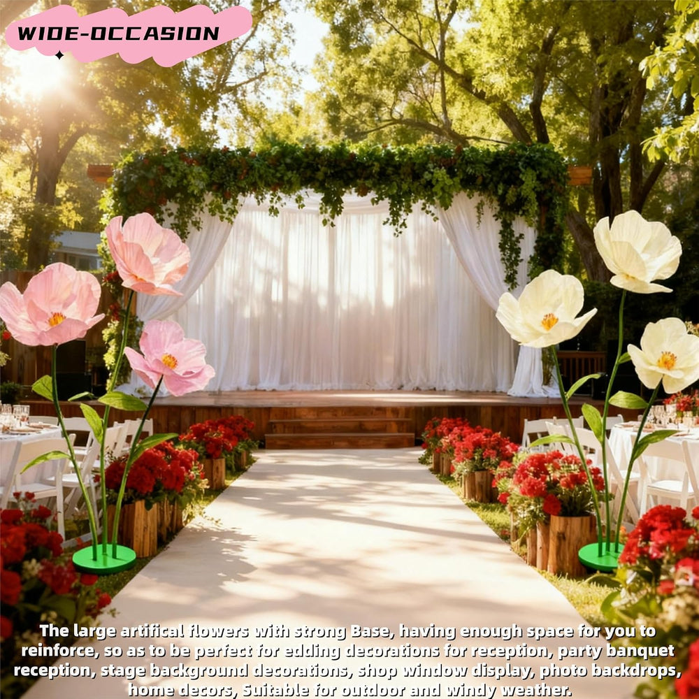 5.57 Ft Giant Artificial Flowers,Large Paper Flower,Adjustable Waterproof Fak...
