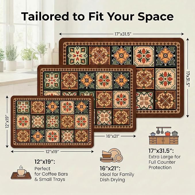 Boho Dish Drying Mat for Kitchen Counter - Image 7