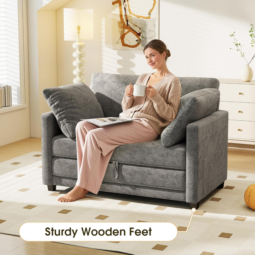 Myroyalsit 51" Convertible Sofa Bed, 2 in1 Folding Sofa Bed, Loveseat Sl...