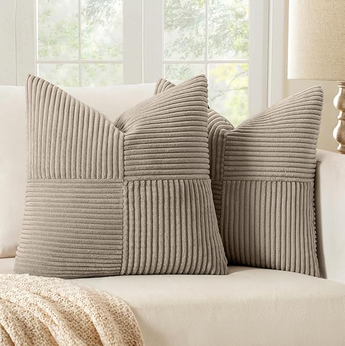 MIULEE Light Brown Decorative Throw Pillow Covers 16x16 Inch by MIULEE