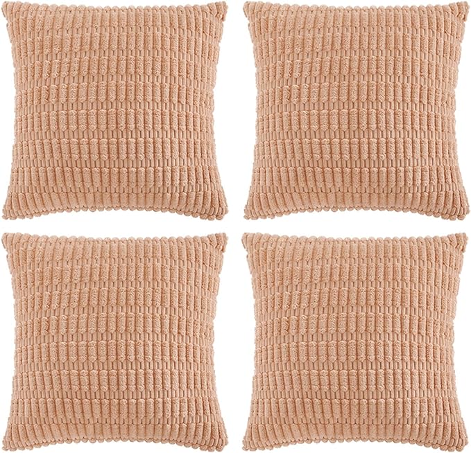 Fancy Homi 4 Packs Peach Decorative Throw Pillow Covers 26x26 Inch by Fancy+Homi