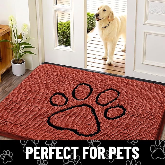 Smiry Dog Door Mat for Muddy Paws, Absorbent Dirt Trapper Non Slip Quick Dry - Image 7