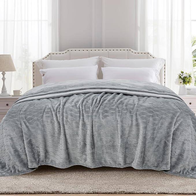 TOONOW Fleece Bed Blanket Queen Size 90x90 inches, Super Soft Fluffy Fuzzy by TOONOW