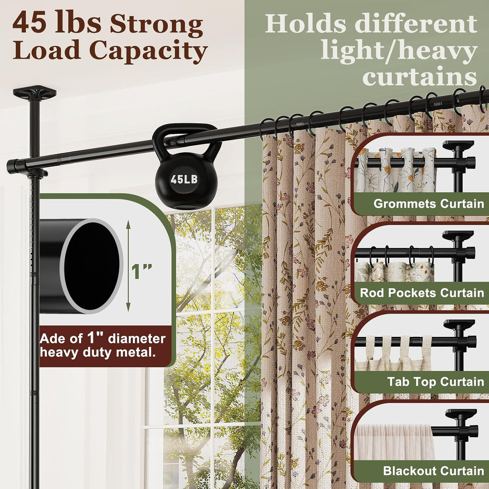 Goovilla Room Divider for Room Separation, 4-10ft(H) 28-114inch(W), Black