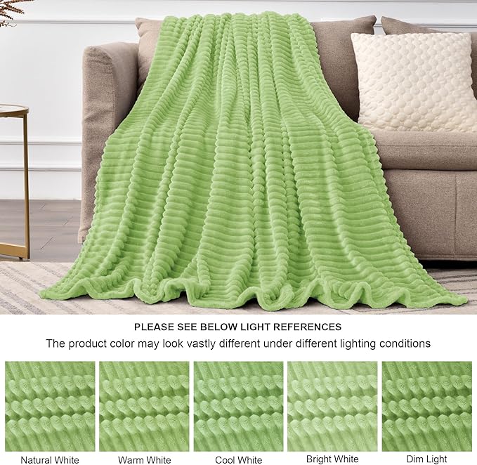 BEDELITE Fleece Blanket King Size – 3D Ribbed Jacquard Soft and Warm Decorative - Image 6