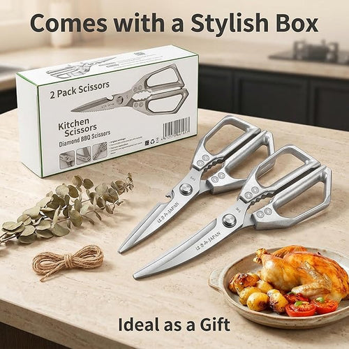 2 heavy-duty food scissors, premium ultra sharp Japanese stainless steel - Image 2