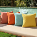 MIULEE Pack of 4 Decorative Outdoor Throw Pillow Covers Linen Waterproof Pillow by MIULEE